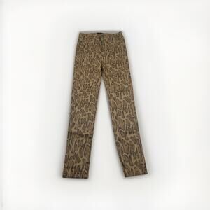 Aperloth Women’s Animal Print Skinny Pants Brown Leopard Snake Size XS